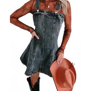 NEW TOURTIWI denim camisole dress in black